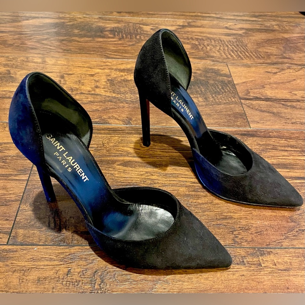 Saint Laurent Suede Black Heels